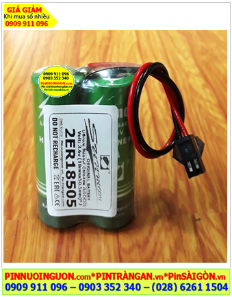 Sunmoon 2ER18505 (Bộ 2viên, SM2.54-2P), Pin nuôi nguồn Sunmoon 2ER18505 Lithium 3.6v 8000mAh